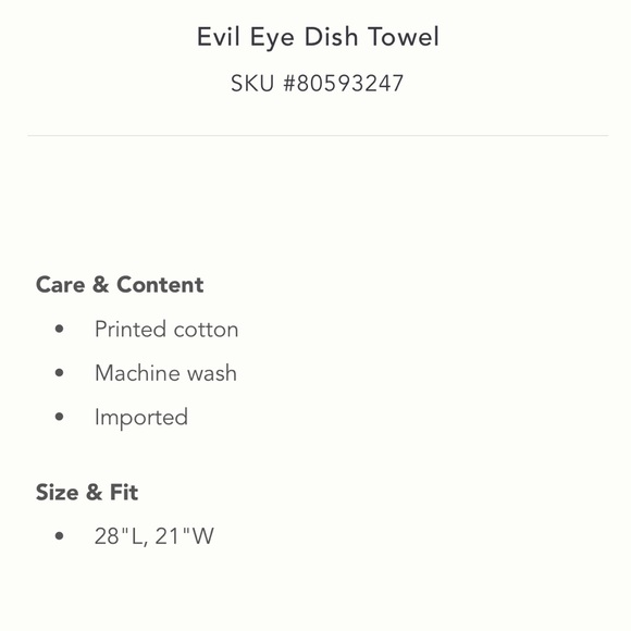New, Anthro Evil Eye Dish Towel - Picture 5 of 5